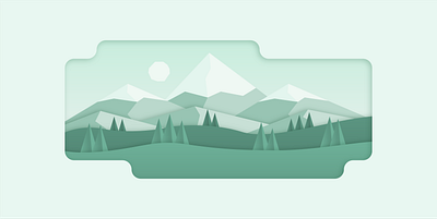 Mountains 06 canyon clean design green illustration landscape monochromatic shadow shadows skilled