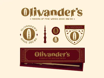 Olivander's Wands Logo brand design brand identity branding branding design illustration illustration art logo typography vector vector illustration