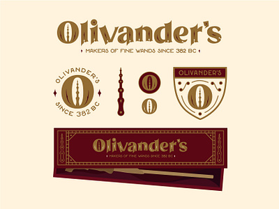 Olivander's Wands Logo brand design brand identity branding branding design illustration illustration art logo typography vector vector illustration