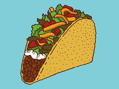 Taco Bell Hardshell foodillustration handdone illustration