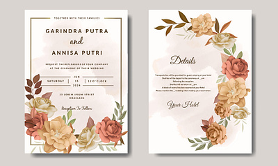 Beautiful autumn floral frame wedding invitation card template abstract art banner card design floral flower frame illustration letter nature old paper passport postage spring stamp text vintage white