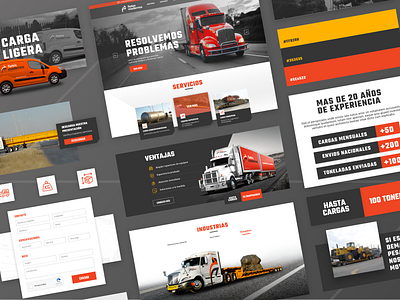 Fletes Modernos Website asset brand color palette design geometry homepage interface landing page ui ux webdesign website