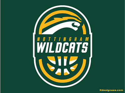 Nottingham Wildcats Basketball basketball bold branding flat design flat logo identity illustration illustrations logo mascot nottingham sports sports branding sports design sports identity sports logo wildcats