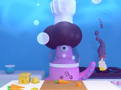 Kitchn 3d 3d art c4d character cinema 4d design octane