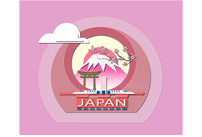 Japan Paper-cut adobe illustrator concept illustration illustrator japan japanese japanese art vector