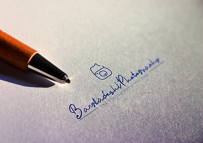 Signature Photography Logo flat hand drawn hand lettering handlettering illustration minimal photography branding photography logo signature logo typography