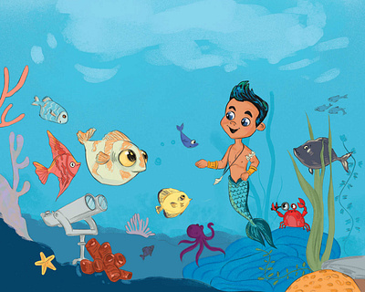 Children's Book Illustration - Gill the Merboy by Tony Ardolino childrensbookillustration illustration illustrator