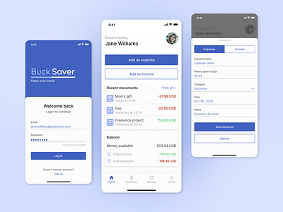 Buck Saver App Screens app design interaction interaction design mobile app mobile app design mobile design mobile ui ui user experience user interface user interface design ux