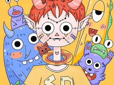 喜欢奇奇怪怪 amazing digitalart drawing fantastic illustration monster