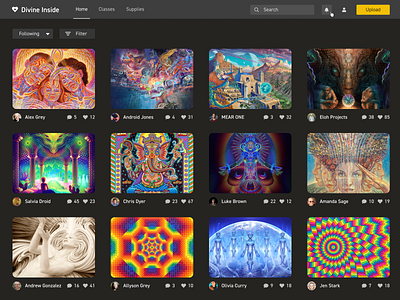 Divine Inside - Visionary Art Community - Homepage WIP alex grey allyson grey amanda sage andrew gonzalez android jones art chris dyer desktop eloh projects gallery jen stark luke brown mear one olivia curry psychedelic salvia droid visionary art webapp website wip