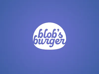 blob's burger blob blue branding burger circle cursive curve design food geometric icon identity logo organic purple slime typography