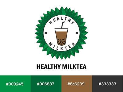 Healthy Milktea Logo branding design illustration logo ui