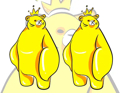 yellow bear monster character art artwork bear cartoon character characterdesign cute design fortune funny illustration kawaii king kingdom magic monster mystic occult vector yellow