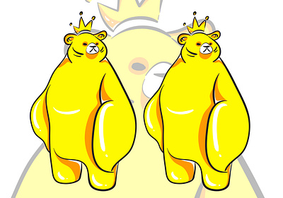 yellow bear monster character art artwork bear cartoon character characterdesign cute design fortune funny illustration kawaii king kingdom magic monster mystic occult vector yellow