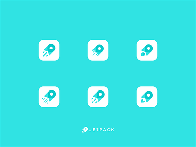 Jetpack icon identity illustration jet jetpack line mark rocket rounded