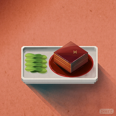 Braised Sauce Pork Cube chinese food flat food food illustration ham illustration meat pork vector