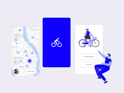 Bike rent android app app app design clean concept flat illustration illustration art illustrations illustrator minimal minimalist mobile mobile design modern uidesign uiux vector