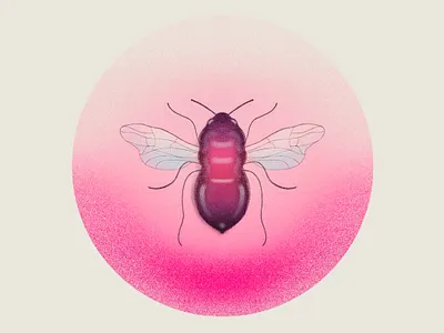 Alien Bee abstract alien bee bug bumble illustrator insect pink procreate