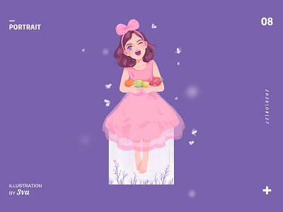 cicid art character cute drawing girl graphic happy illustration mood pink vintage