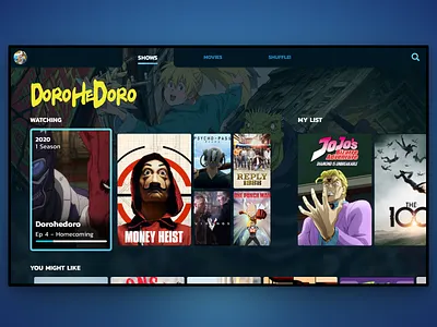 UI for a Smart TV streaming app challenge daily ui dailyuichallenge tv tv app ui