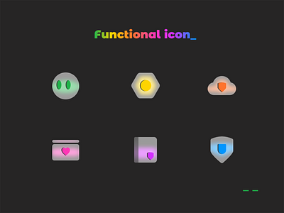 functional icon color design flat icon typography ui uiux 彩色的 毛玻璃 流线