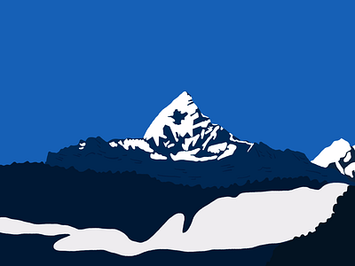 Machhapuchare drawing graphic illustration mountain nature nepal