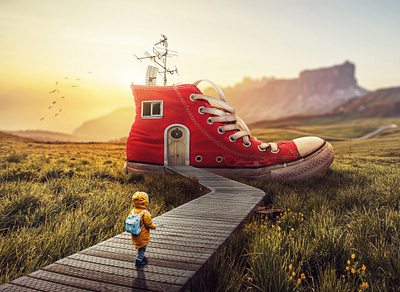 Shoe house Manipulation composite image illustration manipulation photoshop surreal