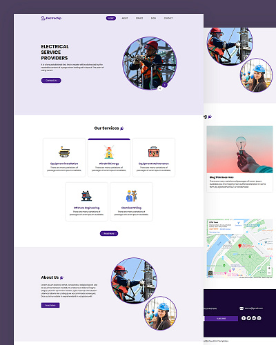 Electrochip bootstrap chip construction css electrical electrochip html5 repairing responsive template