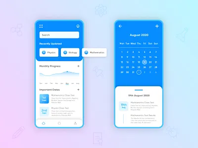 Connect app calendar dashboard icon minimal mobile design parent school student teacher theme ui ux vector