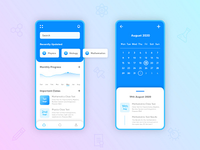 Connect app calendar dashboard icon minimal mobile design parent school student teacher theme ui ux vector