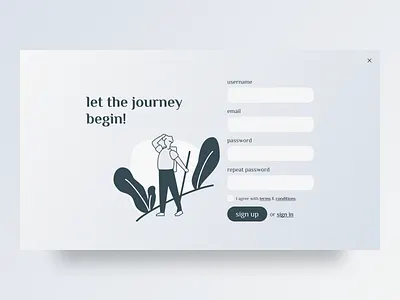 Day 001 / Sign Up daily 100 challenge daily ui 001 dailyuichallenge design figma illustration sign up ui web