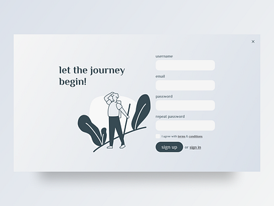Day 001 / Sign Up daily 100 challenge daily ui 001 dailyuichallenge design figma illustration sign up ui web