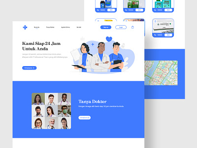 Apotek 24 Jam blue design doctor health indonesia designer simple ui uiux webdesigner website