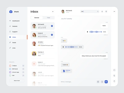 Inbox - Property Management admin app design chat clean conversation dashboard inbox mail mailbox message messages qclay saas service social ui ui ux ux web app web design