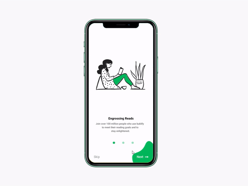 Onboarding of mobile app called buklify app branding design interactiondesign ui