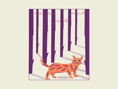 Wild cat 2d adobe cat design flat illustration illustrator india minimalist vector wild