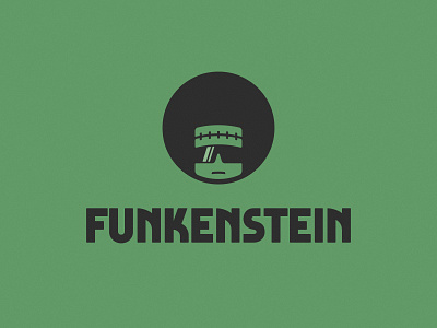 Funkenstein 70s afro frankenstein funk funky hair illustration logo logo design minimal monster retro retro logo sunglasses texture typography vintage vintage logo