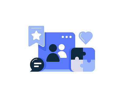 Community - WelcomeTech abstract banking brand branding chat community composition dimension finance icon illustration love puzzle shadow startup support ui users web welcome