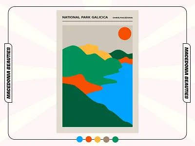 NATIONAL PARK GALICICA (Macedonia Beauties) beauties collection design galicica graphicdesign illustration macedonia macedonian minimal minimalistic mountain nationalpark poster poster art poster design