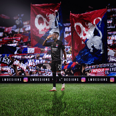 Maxwel Cornet - OL Olympique Lyonnais champions league design fifa fifa 20 football football club football design football edit footballer france illustration ligue 1 lyon maxwel cornet photoshop poster wallpaper