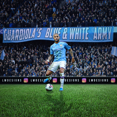 Kyle Walker - Manchester City bpl champions league design fifa fifa 20 football football club football design football edit footballer illustration kyle walker man city manchester city photoshop poster premier league wallpaper