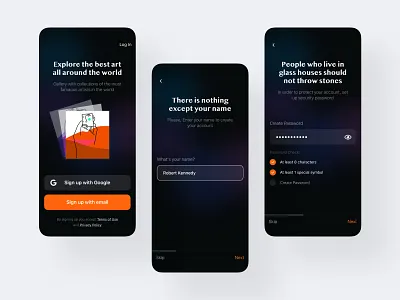 😀 Onboarding: Gallery App - UI Case ⭐️ app app design clean ios mobile mobile ui onboarding signup sketch social ui uiux ux vector