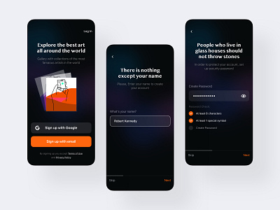 😀 Onboarding: Gallery App - UI Case ⭐️ app app design clean ios mobile mobile ui onboarding signup sketch social ui uiux ux vector