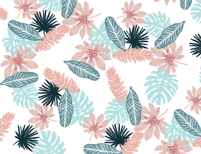 Summer Pastel Floral Design - A floral floral design floral pattern graphic design illustration pattern pattern design