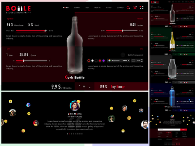 Bottle design flat typography ui web website