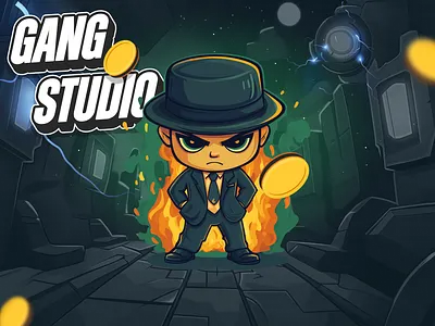 Gang Studio -First Shot🚀 branding character game graphic design illustration logo typography ui vector