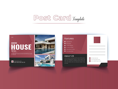 Real Estate Postcard Template branding card design