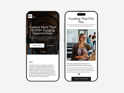 Scholar Connect - Mobile Responsive agency branding design development minimal mobile scholarship student ui university ux web web design web responsive website white