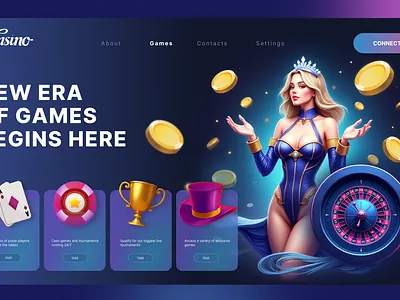 Web 2d blender casino figma gambling igaming landing slots ui uiartist web