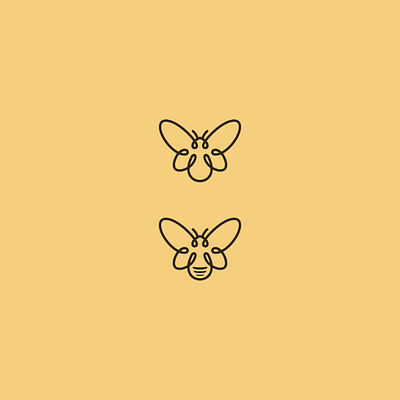 Bee logo bee branding creative design food honey honey bee illustration lines logo minimal organic simple